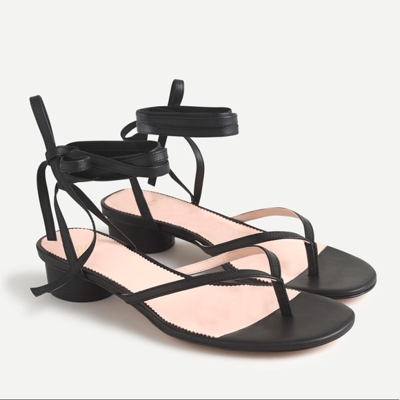 J. Crew Shoes - J.Crew Ankle-wrap thong sandal with rounded heel